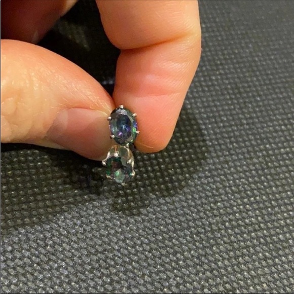 Rainbow topaz earrings - Picture 2 of 4